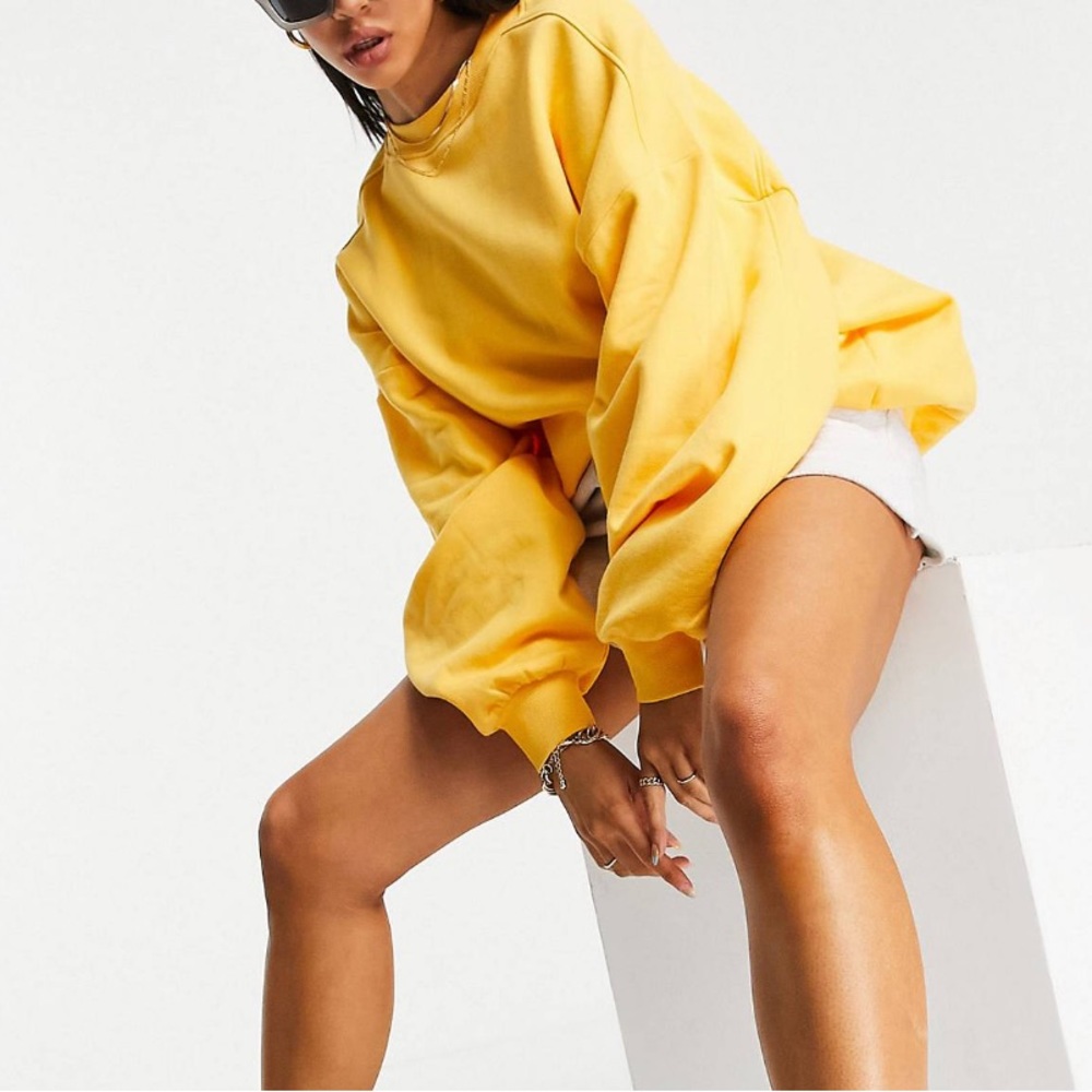 ASOS Design oversized yellow sweatshirt